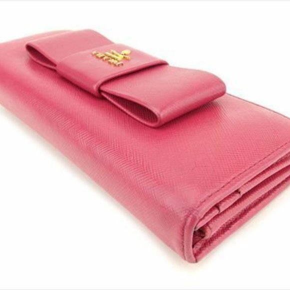 Prada Wallet Purse Long Wallet Pink leather Woman Authentic Used S952 - Picture 4 of 9